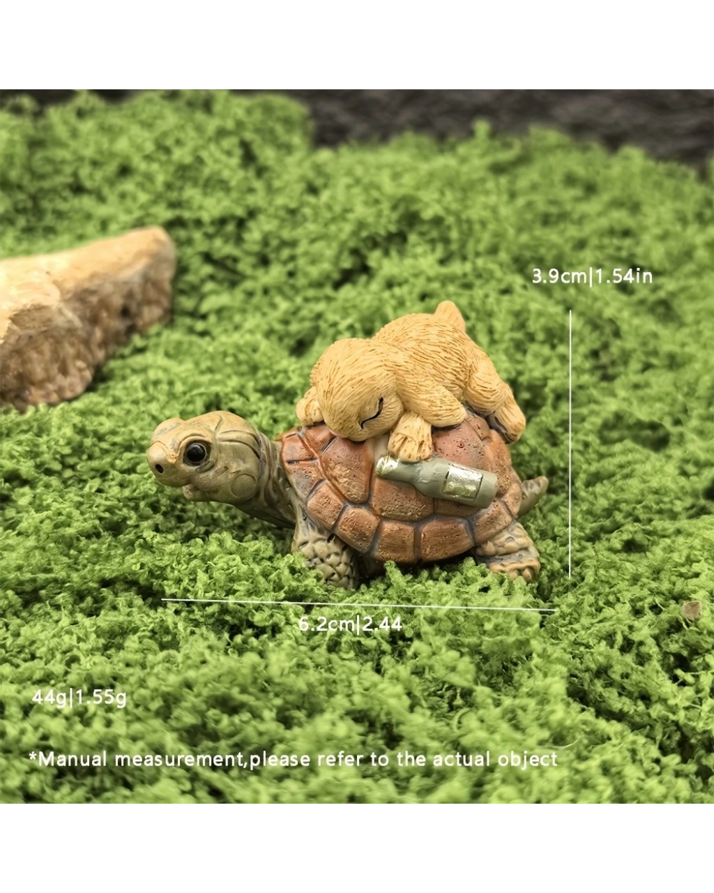 YY5923 Sırtında Tavşan Uyuyan Kaplumbağa Biblo Silikon Kalıp